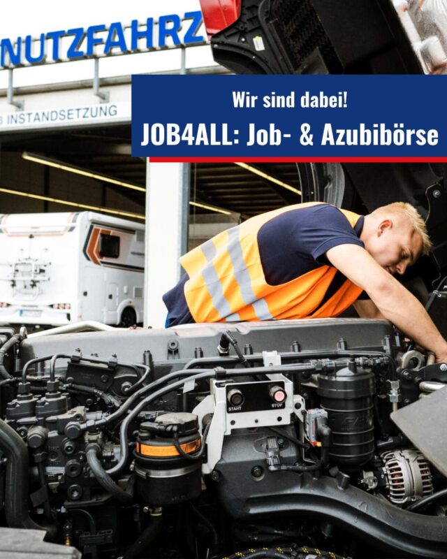 Wir sind dabei! 🙌

Am 20. September 2025 findest du uns auf der JOB4ALL in Emmerich.
Ob Ausbildung, Jobstart oder neue Perspektiven – wir zeigen dir deine Möglichkeiten bei Wolters Nutzfahrzeuge. 💪✨

📍 BLG-Gelände, Budberger Straße 2, Emmerich am Rhein
🕙 10:00 – 14:00 Uhr

Komm vorbei, lerne uns persönlich kennen und starte mit uns in deine Zukunft! 🚀

#Job4All #Emmerich #Ausbildung #Karriere #WoltersNutzfahrzeuge #Jobmesse